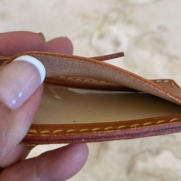 Vintage Louis Vuitton Vachetta Leather Luggage Tag & Poignet - Picture 6 of 12